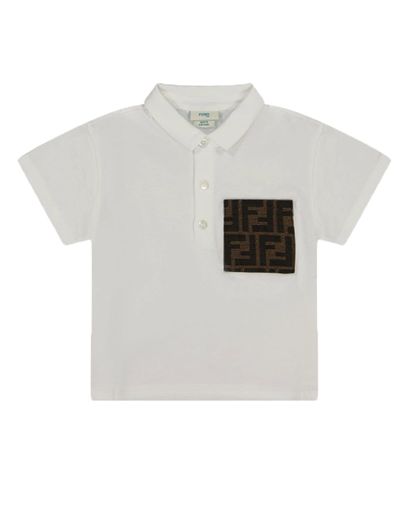 Baby Boys White FF Pocket Polo