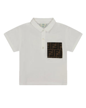 
  
    Fendi
  
 Baby Boys White FF Pocket Polo