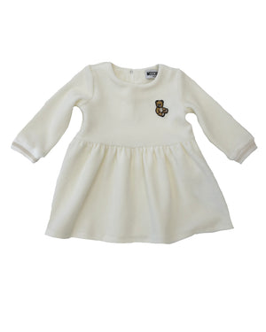 
  
    Moschino
  
 Baby Girls Ivory Velvet Bear Dress