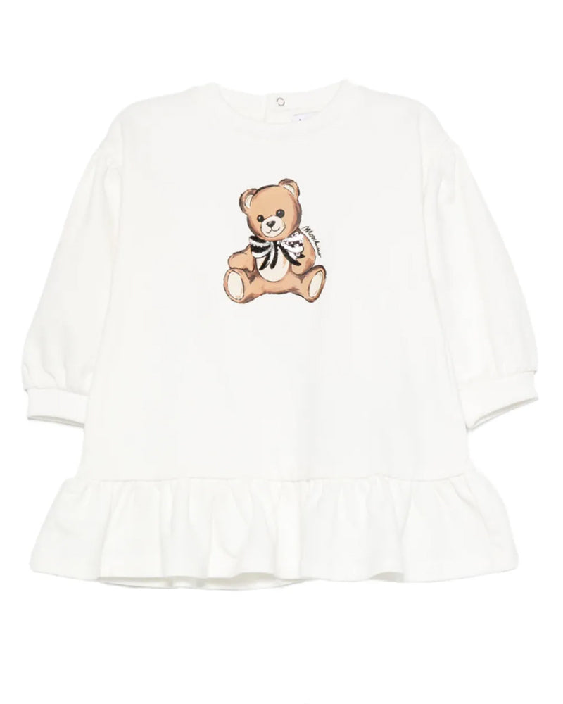 Baby Girls Ivory Bear Bow Dress