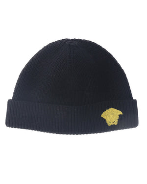 
  
    Versace
  
 Black Knit Hat