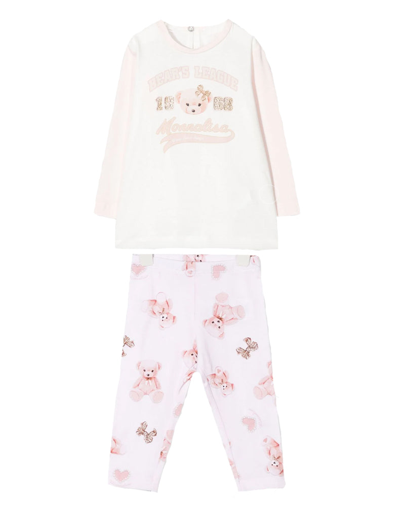 Girls Pink Top & Legging Set