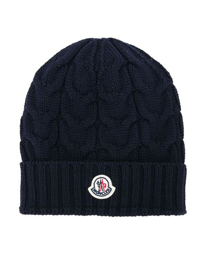 Navy Knit Wool Hat