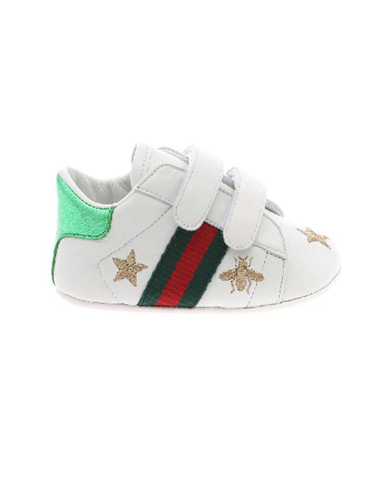 Gucci white shoes with bee on sale