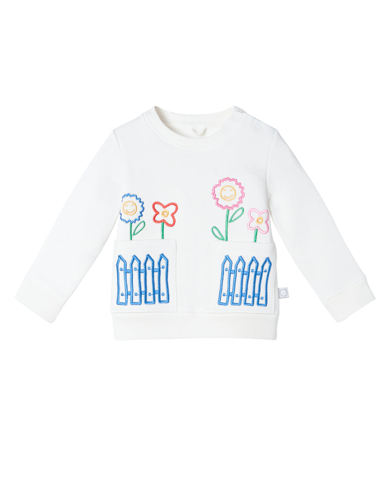 Baby Girls White Sweatshirt