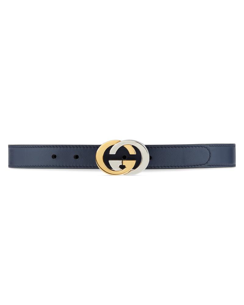 Navy blue shop gucci belt