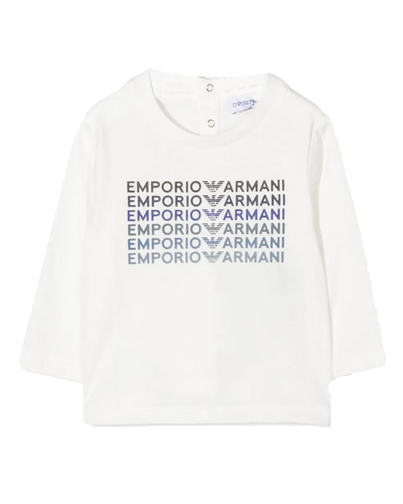 Emporio Armani Baby Boys White Top - Designer Kids Wear