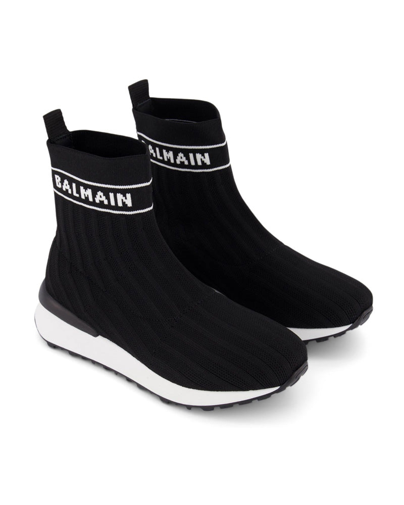 Designer Kidswear Balenciaga Sock Shoes Baby Balmain, Black Knit