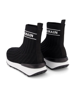 
  
    Balmain
  
 Black Knit Sock Sneakers