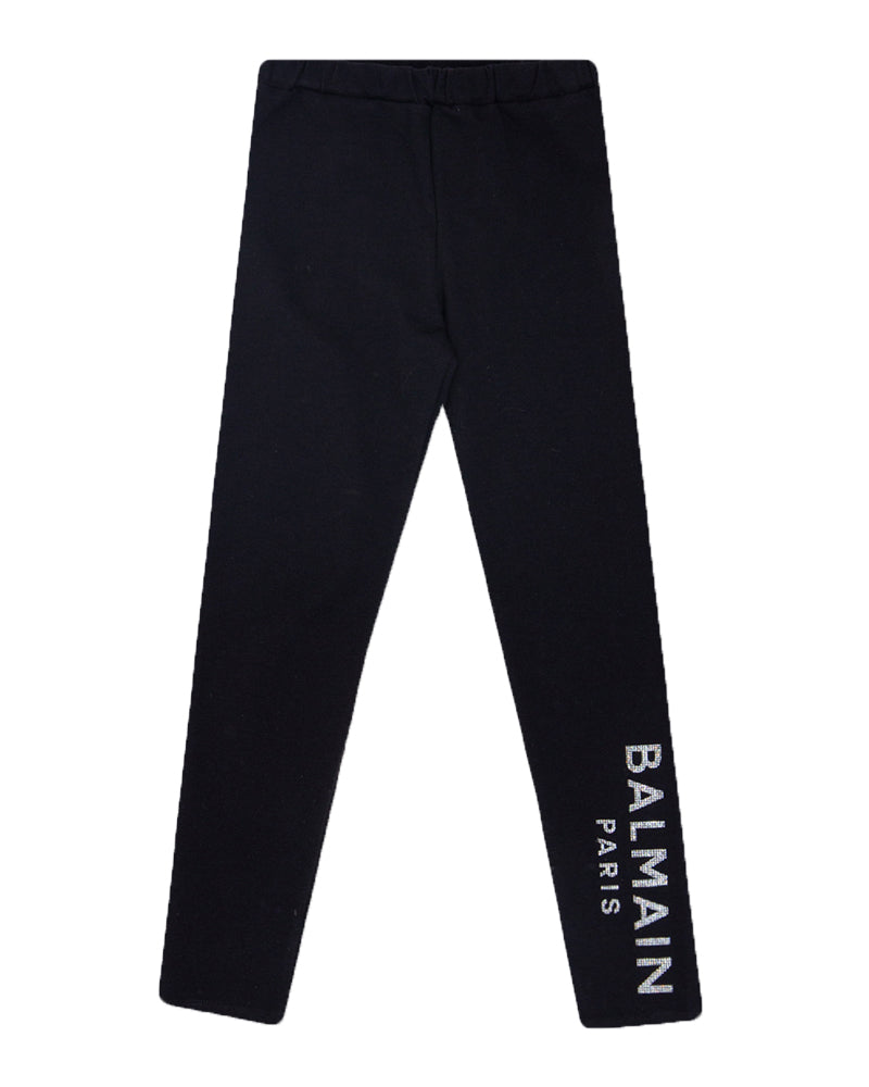 Balmain - Children's black leggings with logo print 6R6A21Z0771 - buy  with Sweden delivery at Symbol