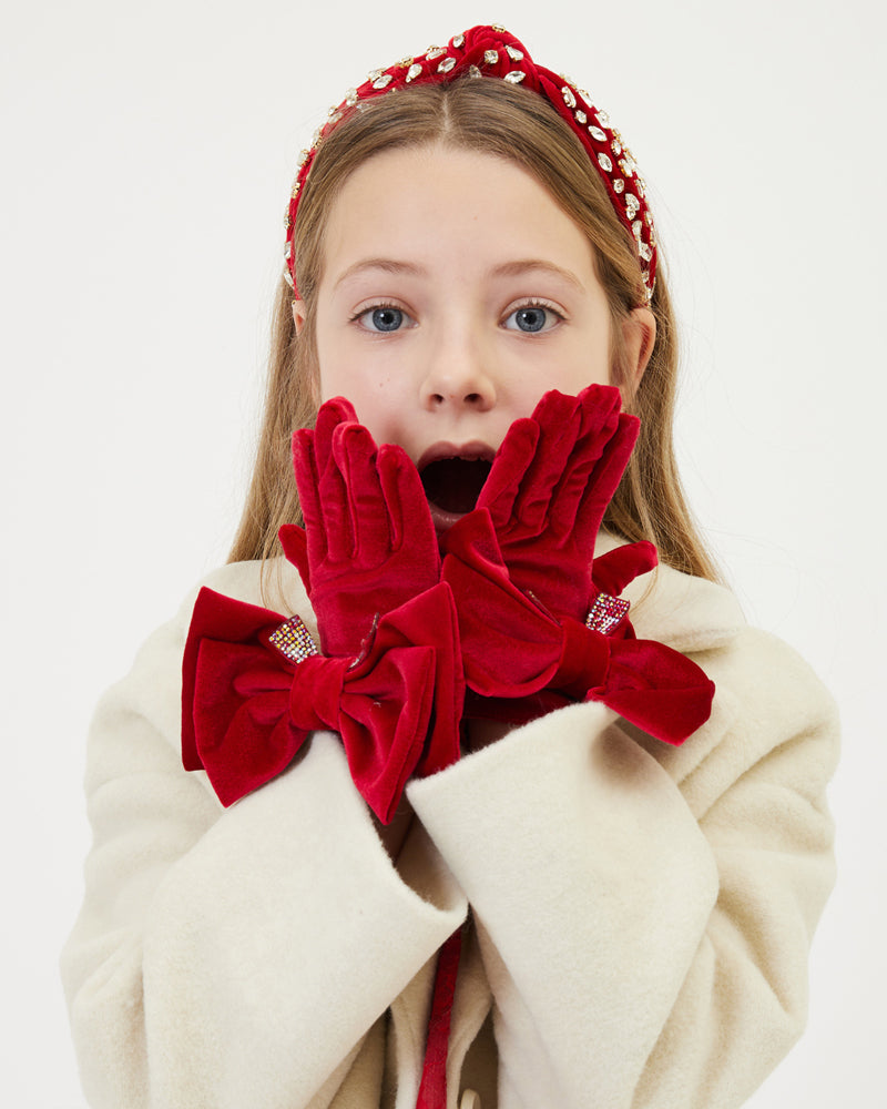 Girls Red Gloves