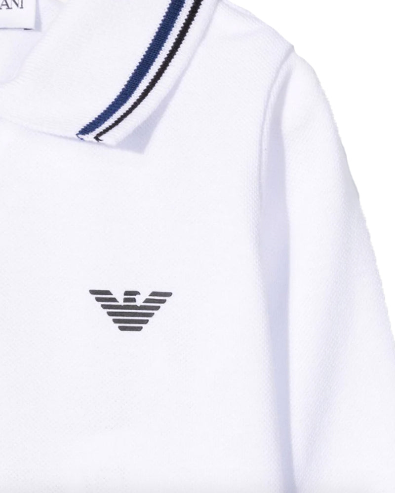 Baby Boys White Cotton Polo