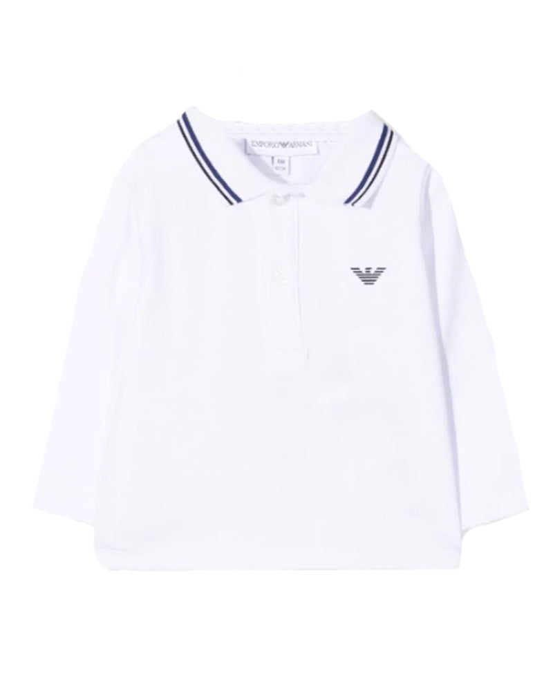 Baby Boys White Cotton Polo