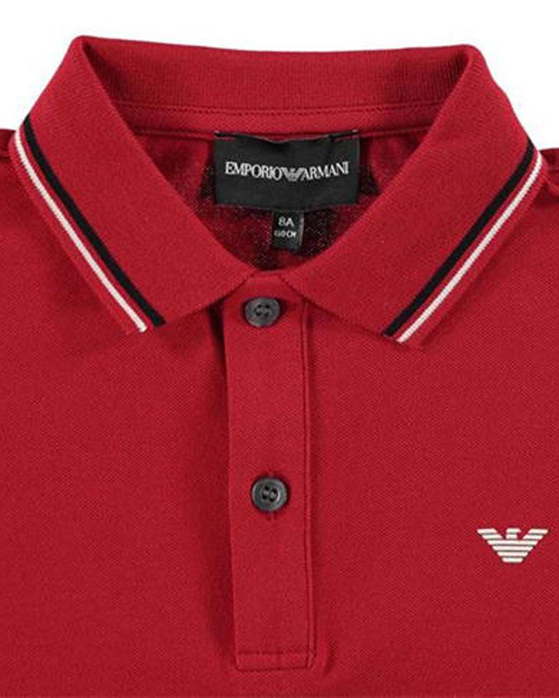 Boys Red Cotton Polo