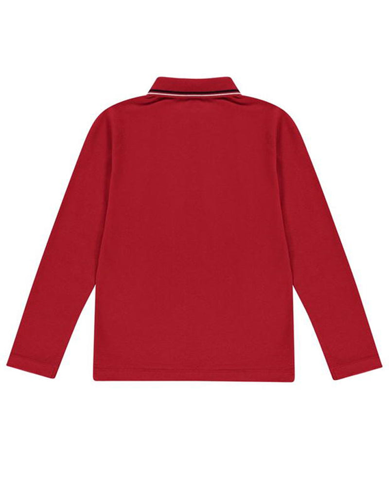 Boys Red Cotton Polo