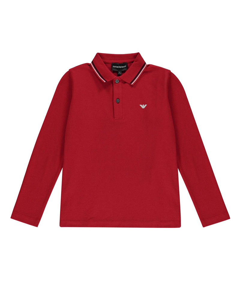 Boys Red Cotton Polo