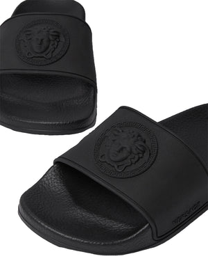 
  
    Versace
  
 Black Medusa Slides