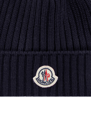 
  
    Moncler
  
    Enfant
  
 Navy Wool Pom-Pom Hat