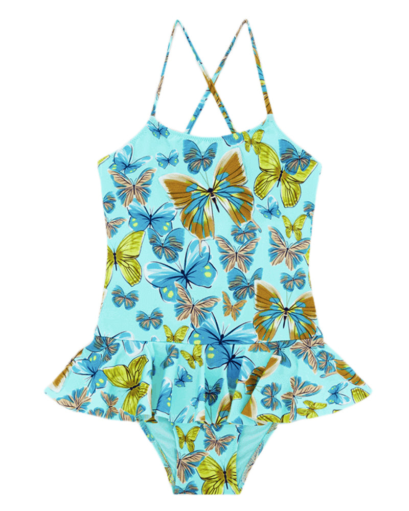 Girls Butterfly Multi/Print Swimsuit