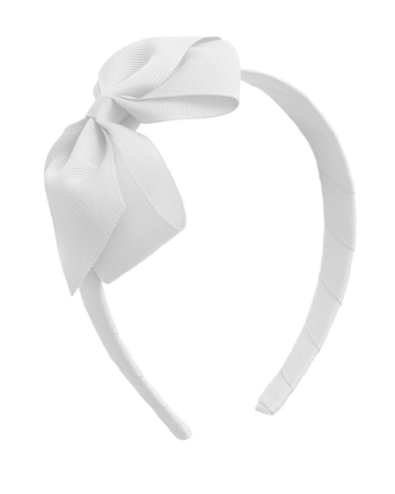 MacKenzie Bow Hairband - White
