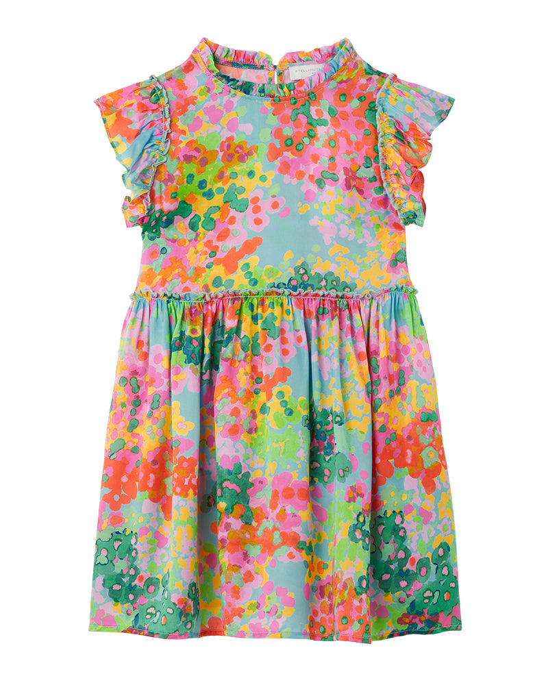 Stella McCartney Kids Girls Multi/Print Cupro Dress - Designer Kids Wear
