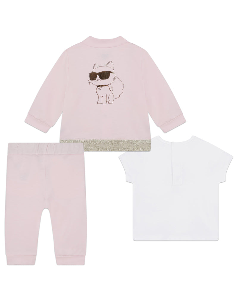 Baby Girls Pink Tracksuit Set