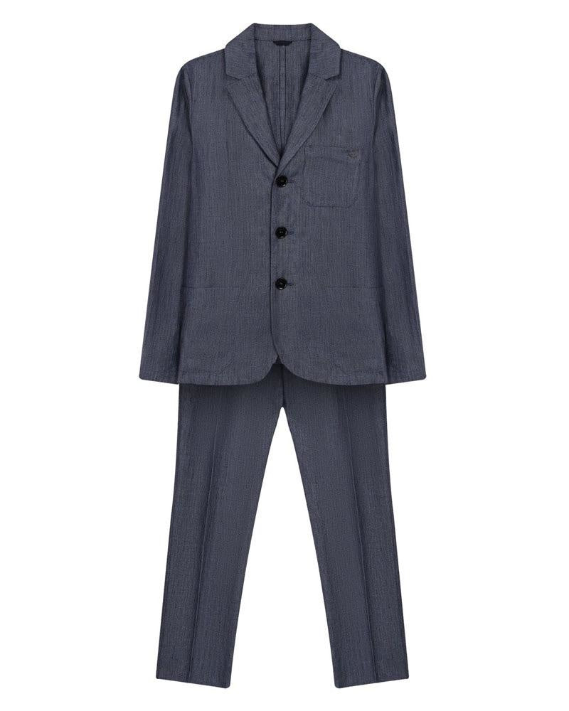 Emporio Armani Boys Linen Suit Designer Kids Wear