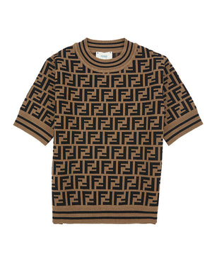 
  
    Fendi
  
 Girls Brown FF Logo Knit Sweater