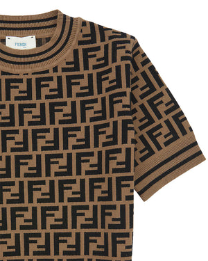 
  
    Fendi
  
 Girls Brown FF Logo Knit Sweater