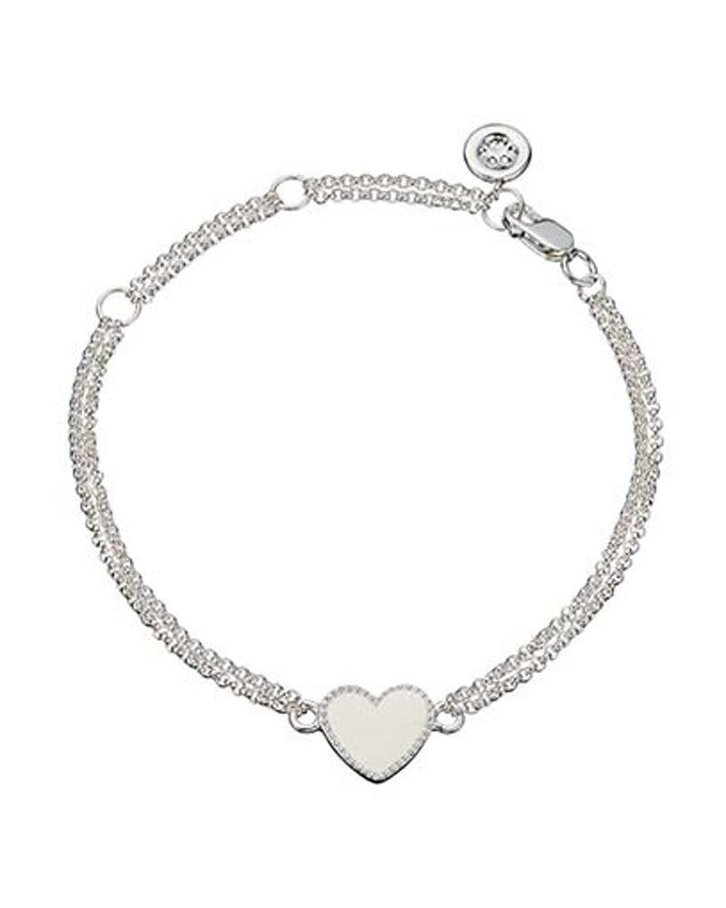 White Enamel Heart Bracelet